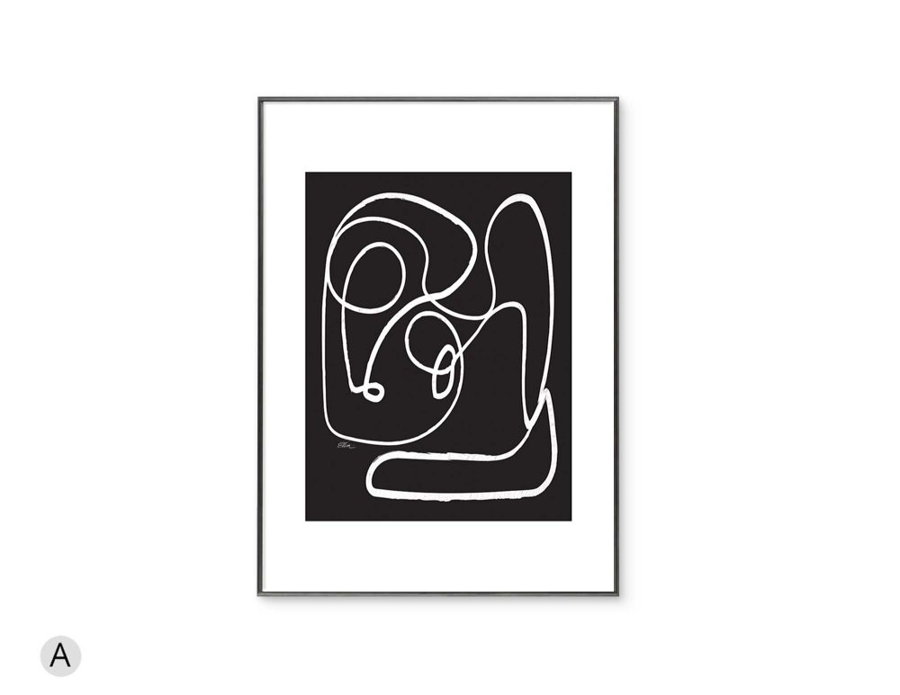 ⁦תמונה לסלון Peaceful Contemplation Black - הדפס נייר ממוסגר בפורמט מלבני בגווני שחור לבן⁩ – תמונה ⁦4⁩