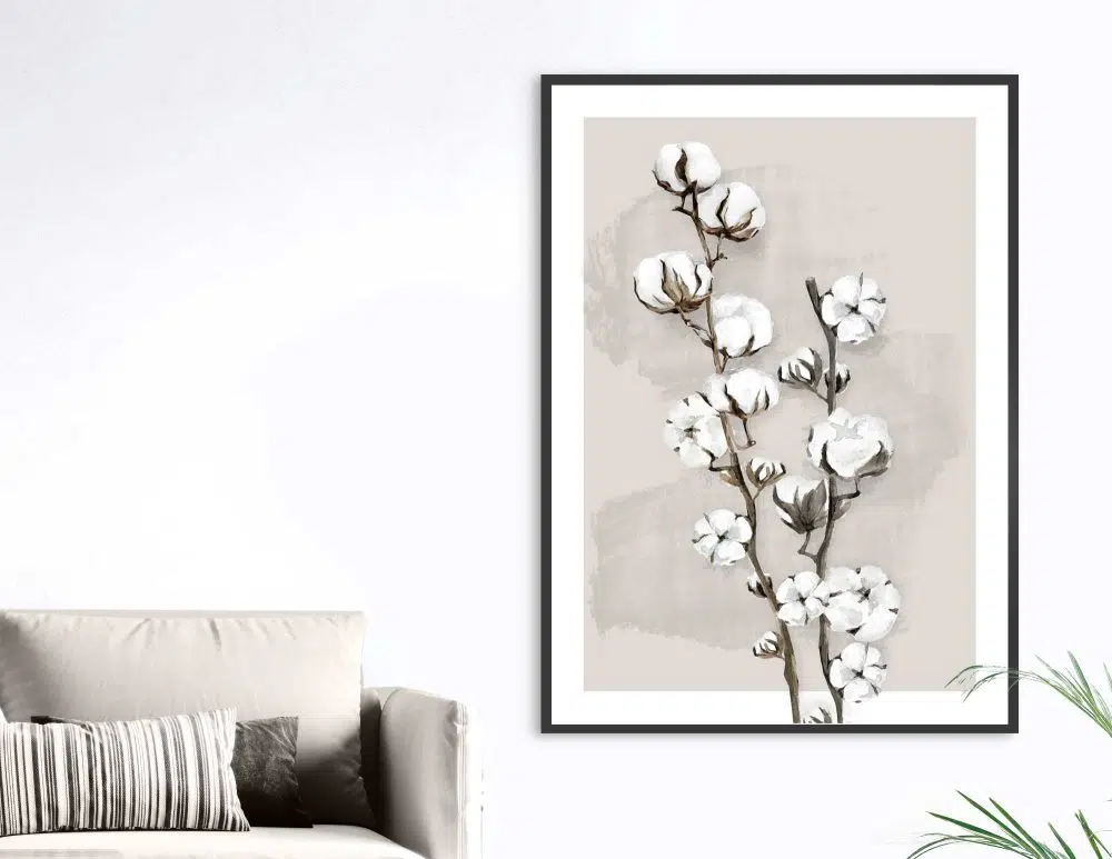 ⁦תמונה לבית Soft Cotton Beige - הדפס נייר ללא מסגרת בפורמט מלבני בגווני בז׳⁩ – תמונה ⁦2⁩