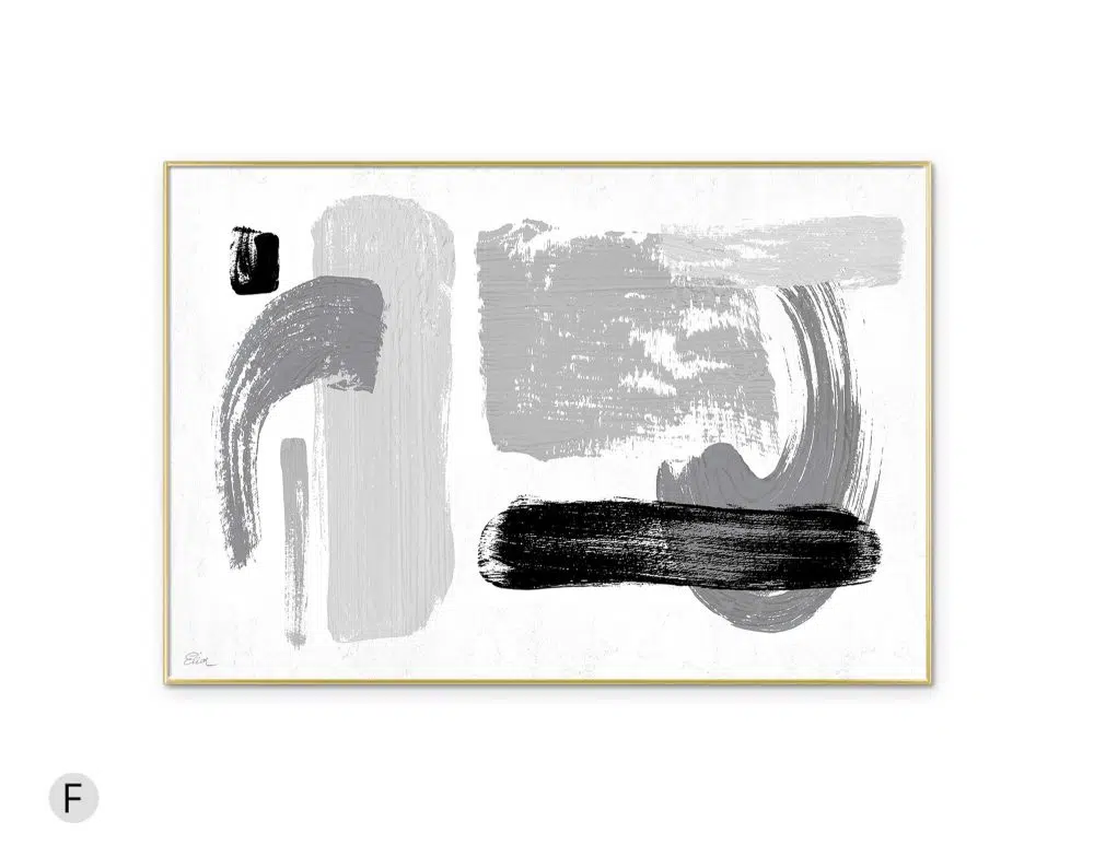 ⁦תמונה לסלון Smoky Mind Black - הדפס נייר ממוסגר בפורמט רוחבי בגווני שחור לבן⁩ – תמונה ⁦4⁩