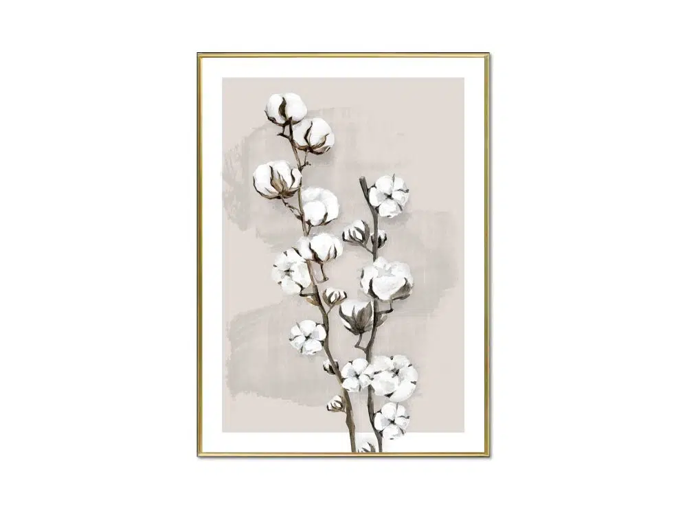 ⁦תמונה לסלון Soft Cotton Beige - הדפס נייר ממוסגר בפורמט מלבני בגווני בז׳⁩ – תמונה ⁦4⁩