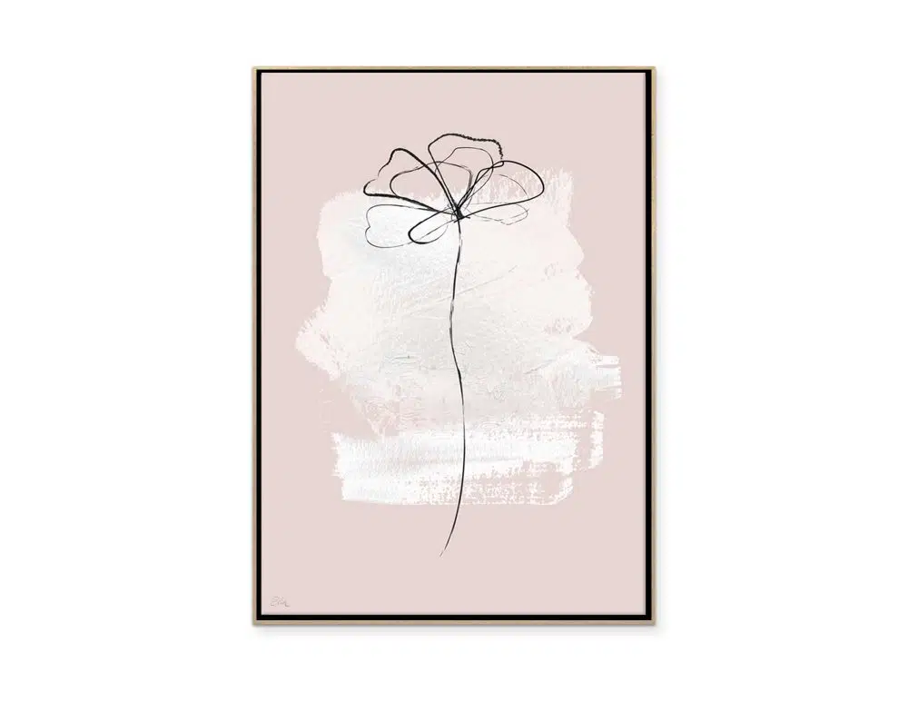 ⁦תמונת קנבס לבית Flower Lining Pink - הדפס קנבס ממוסגר בפורמט מלבני בגווני ורוד עם נגיעות שחור⁩ – תמונה ⁦4⁩