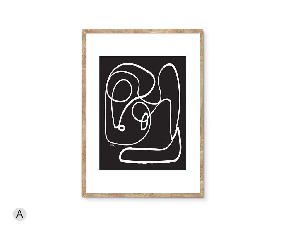 ⁦תמונת קנבס לסלון Peaceful Contemplation Black - הדפס קנבס ממוסגר בפורמט מלבני בגווני שחור לבן⁩ – תמונה ⁦4⁩
