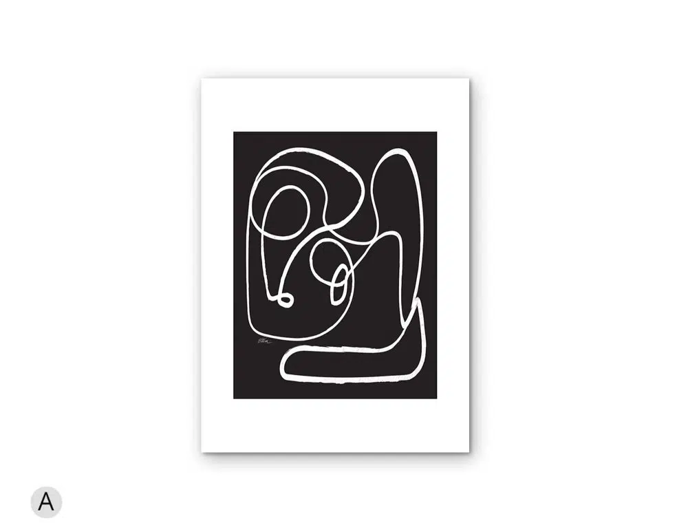 ⁦תמונה לסלון Peaceful Contemplation Black - הדפס נייר ללא מסגרת בפורמט מלבני בגווני שחור לבן⁩ – תמונה ⁦4⁩