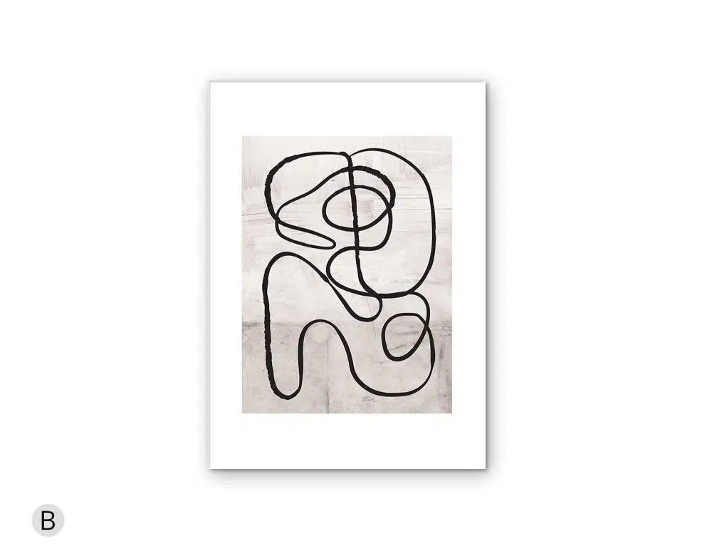⁦תמונה לסלון Peaceful Contemplation Beige - הדפס נייר ללא מסגרת בפורמט מלבני בגווני בז׳ שחור⁩ – תמונה ⁦4⁩