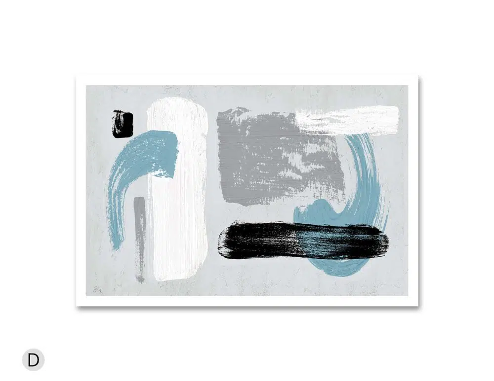 ⁦תמונה לבית Smoky Mind Blue Grey - הדפס נייר ללא מסגרת בפורמט רוחבי בגווני כחול שחור אפור לבן⁩ – תמונה ⁦5⁩