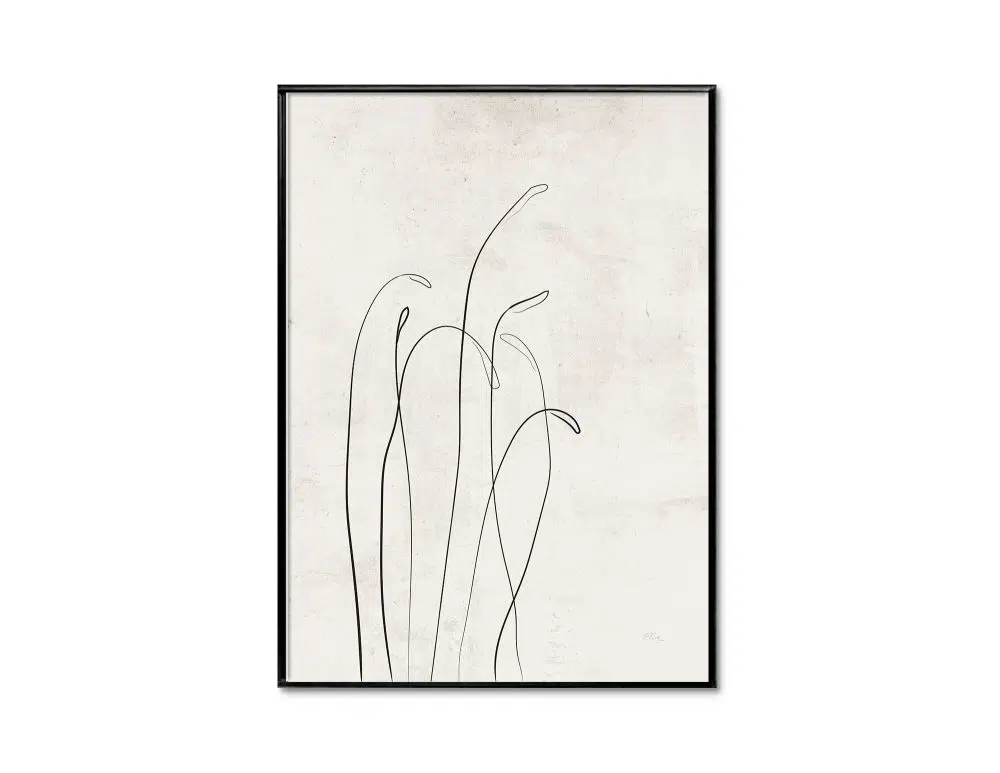 ⁦תמונה לסלון Dreamy Field Beige - הדפס נייר ממוסגר בפורמט מלבני בגווני בז׳ עם נגיעות שחור⁩ – תמונה ⁦4⁩