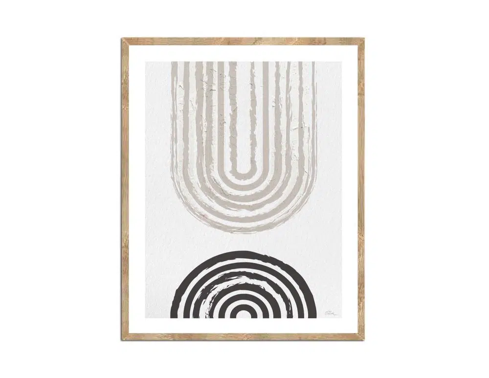 ⁦תמונת קנבס In Return Beige - הדפס קנבס ממוסגר בפורמט מלבני בגווני בז׳ עם נגיעות שחור⁩ – תמונה ⁦4⁩