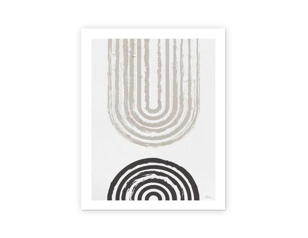 ⁦תמונה לבית In Return Beige - הדפס נייר ללא מסגרת בפורמט מלבני בגווני בז׳ עם נגיעות שחור⁩ – תמונה ⁦4⁩