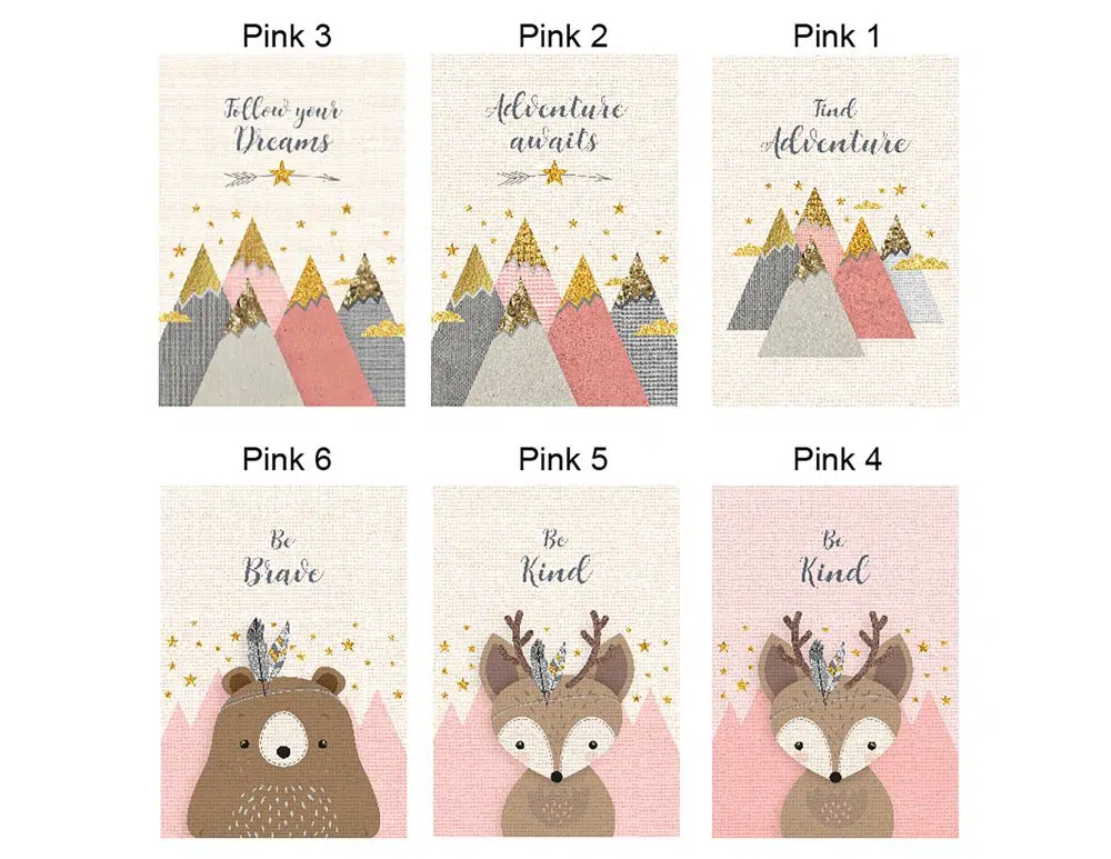 ⁦תמונות לחדר ילדים Kids Pink - הדפסי נייר ללא מסגרות בגודל 21/30 ס״מ בגווני ורוד - אחרונים במלאי⁩ – תמונה ⁦2⁩