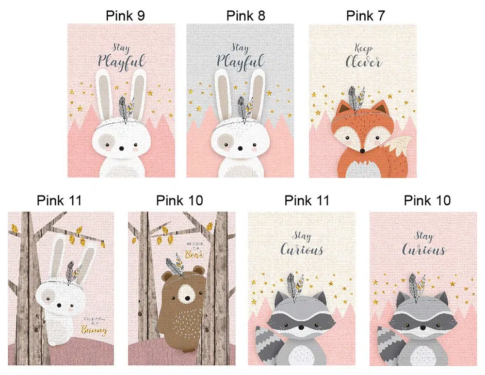 ⁦תמונות לחדר ילדים Kids Pink - הדפסי נייר ללא מסגרות בגודל 21/30 ס״מ בגווני ורוד - אחרונים במלאי⁩ – תמונה ⁦3⁩