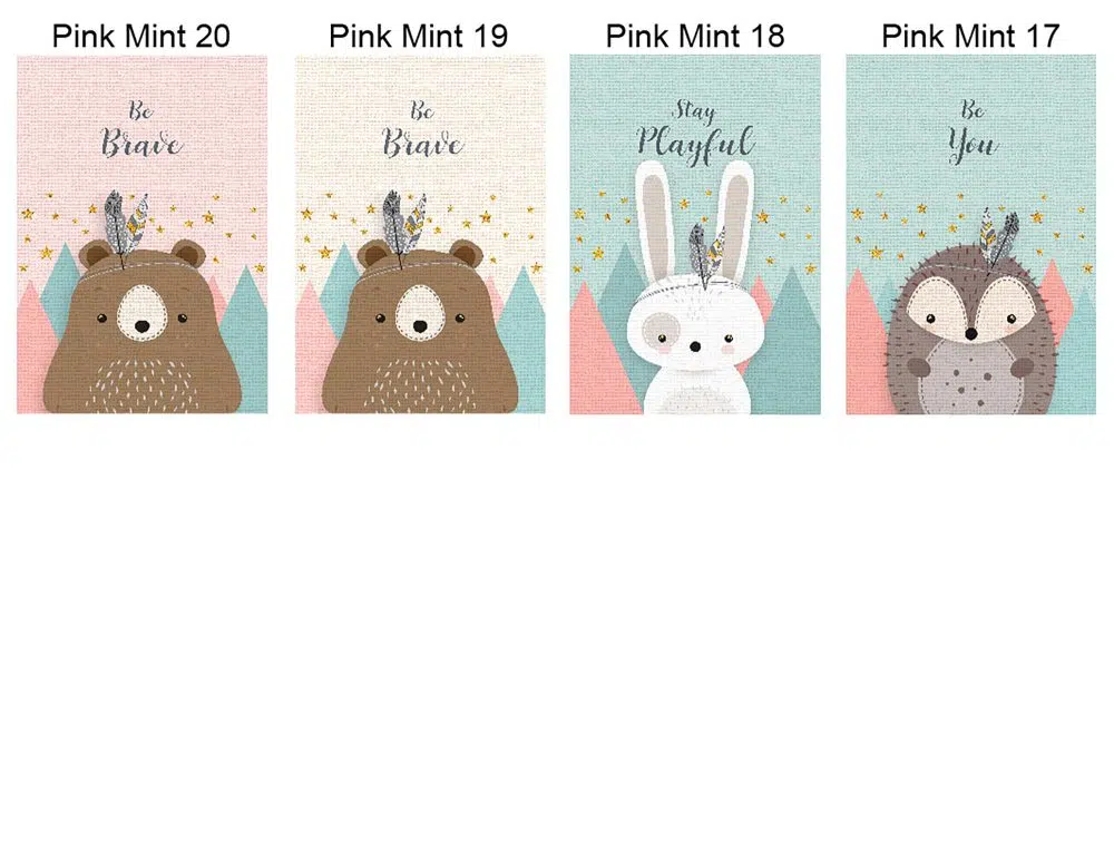 ⁦תמונות לחדר ילדים Kids Pink Mint - הדפסי נייר ללא מסגרות בגודל 21/30 ס״מ בגווני ורוד מנטה - אחרונים במלאי⁩ – תמונה ⁦5⁩