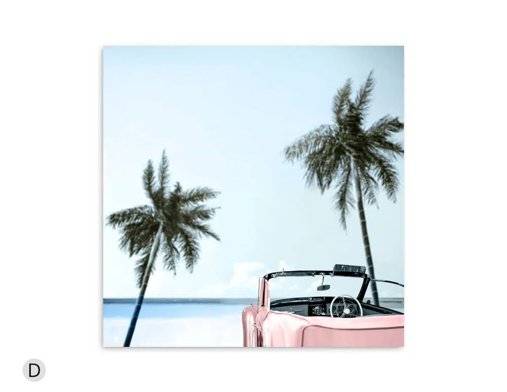⁦תמונה לבית Pink Vacation Mode - הדפס נייר ללא מסגרת בפורמט ריבועי בגווני ורוד כחול⁩ – תמונה ⁦3⁩