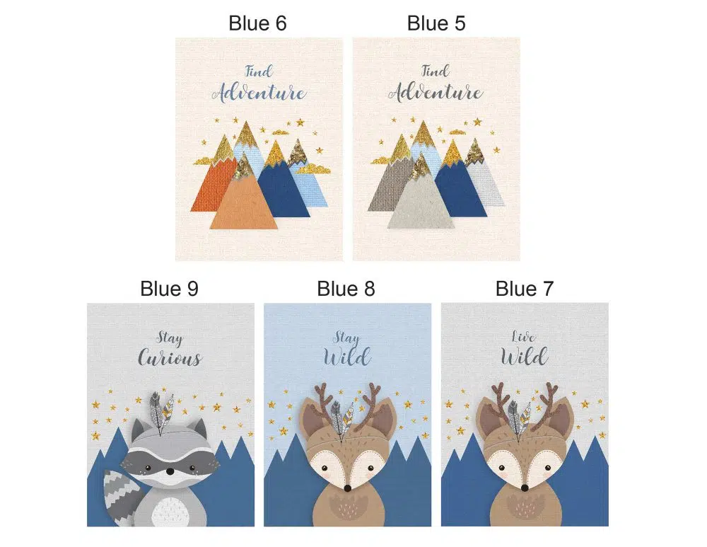 ⁦תמונות לחדר ילדים Kids Blue Green - הדפסי נייר ללא מסגרות בגודל 30/40 ס״מ בגווני כחול ירוק - אחרונים במלאי⁩ – תמונה ⁦2⁩