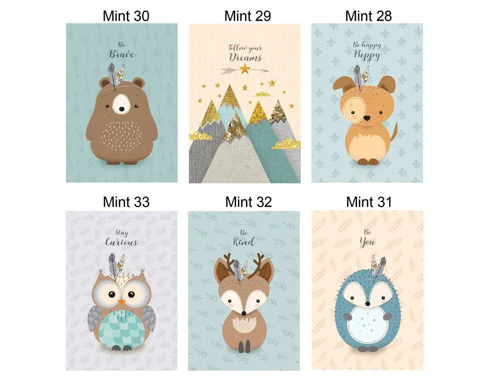 ⁦תמונות לחדר ילדים Kids Mint - הדפסי נייר ללא מסגרות בגודל 21/30 ס״מ בגווני מנטה - אחרונים במלאי⁩ – תמונה ⁦7⁩