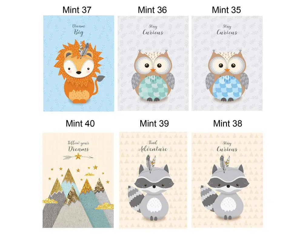 ⁦תמונות לחדר ילדים Kids Mint - הדפסי נייר ללא מסגרות בגודל 30/40 ס״מ בגווני מנטה - אחרונים במלאי⁩ – תמונה ⁦6⁩