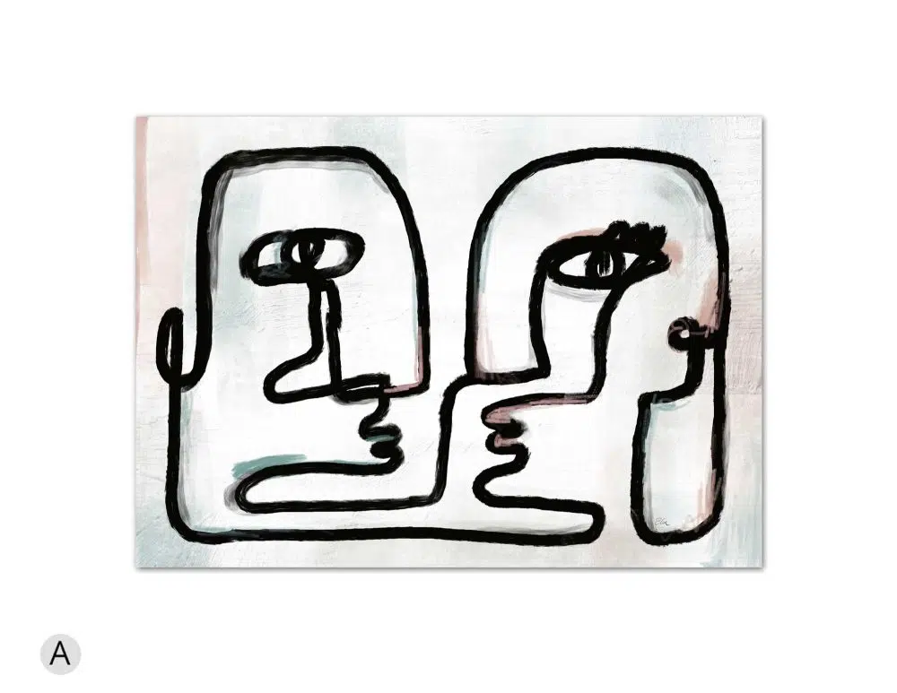 ⁦תמונה לבית Completely - הדפס נייר ללא מסגרת בפורמט רוחבי בגווני שחור לבן עם נגיעות ורוד ותכלת⁩ – תמונה ⁦6⁩