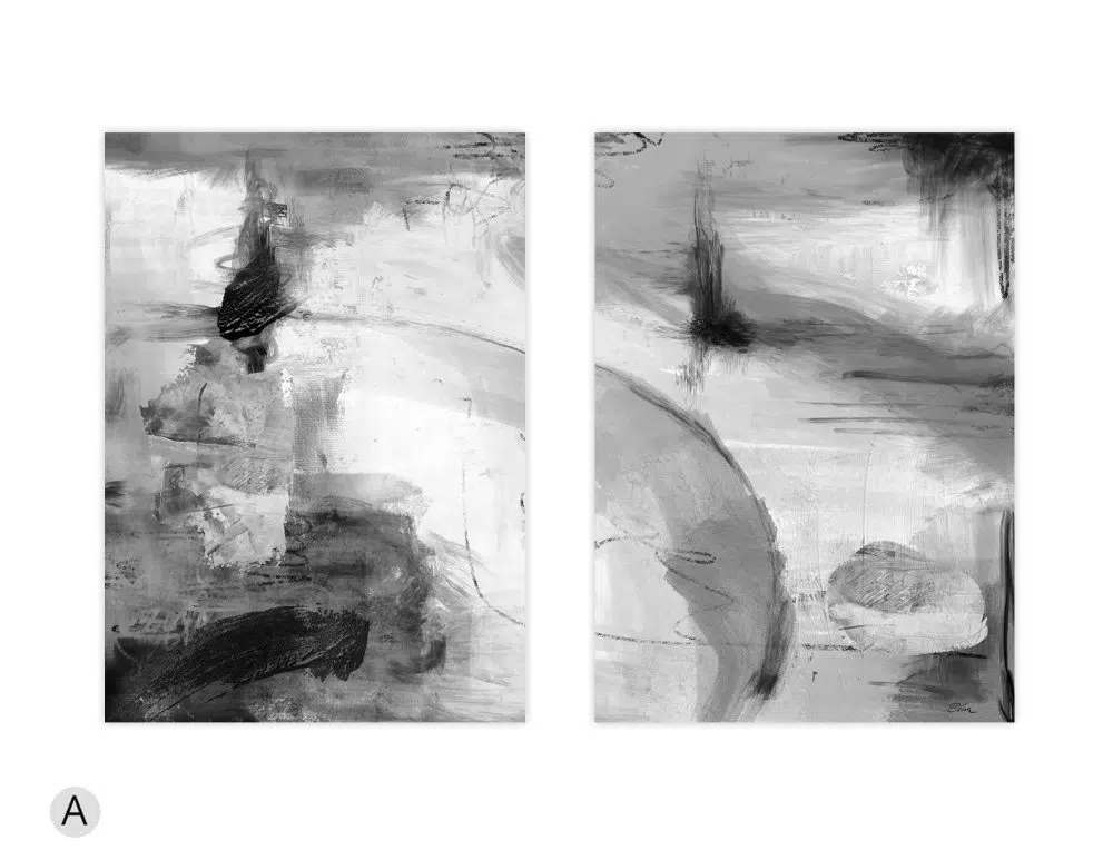 ⁦תמונות לבית Cosmic Current Duo - שני הדפסי נייר ללא מסגרת בפורמט מלבני בגווני שחור לבן⁩ – תמונה ⁦4⁩