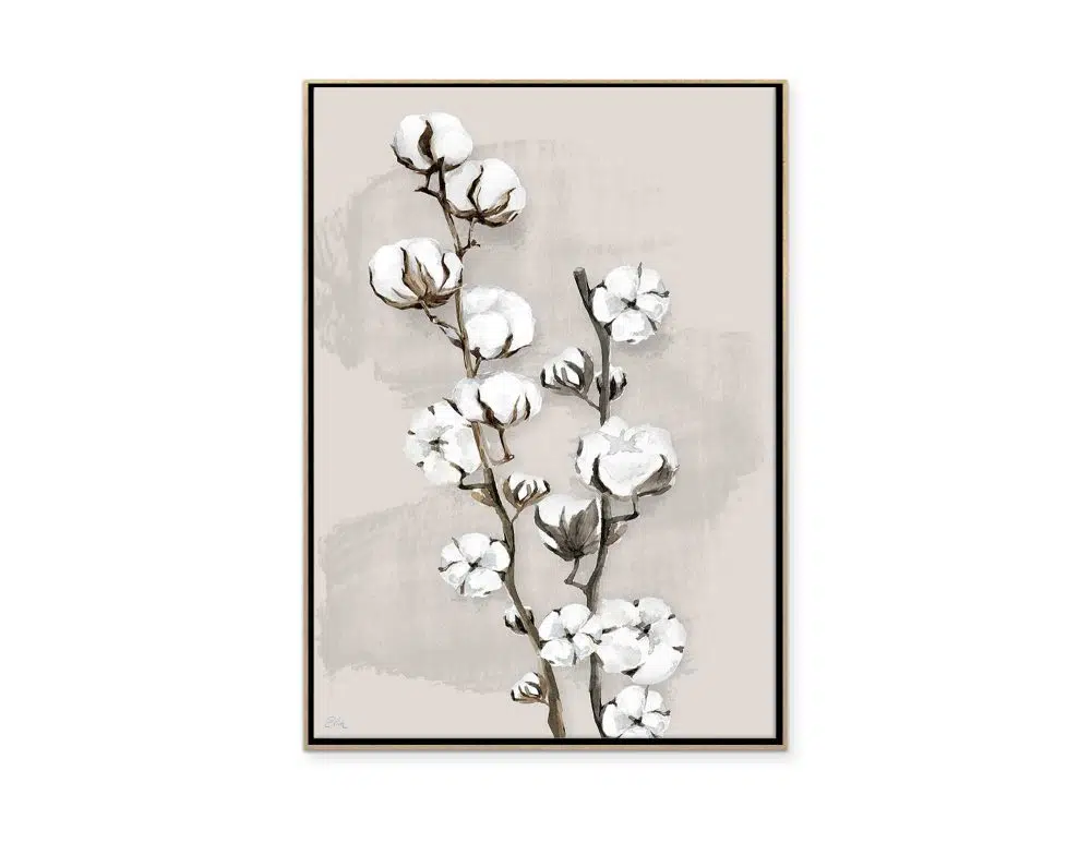 ⁦תמונת קנבס לבית Soft Cotton Beige - הדפס קנבס ממוסגר בפורמט מלבני בגווני בז׳⁩ – תמונה ⁦4⁩