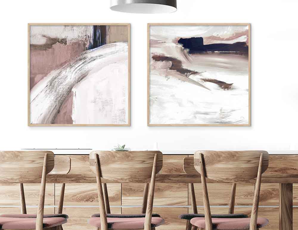 תמונות לבית Landscape Pink Dark Blue Duo - איורים מקוריים בסגנון אבסטרקטי בגווני לבן בז׳ ונגיעות ורוד וכחול במסגור אומנותי במסגרות עץ טבעי. מיוצר בישראל. התמונות ניתנות להתאמה אישית. הדמיה חינם - כנסו לאתר לגלות את המבחר!